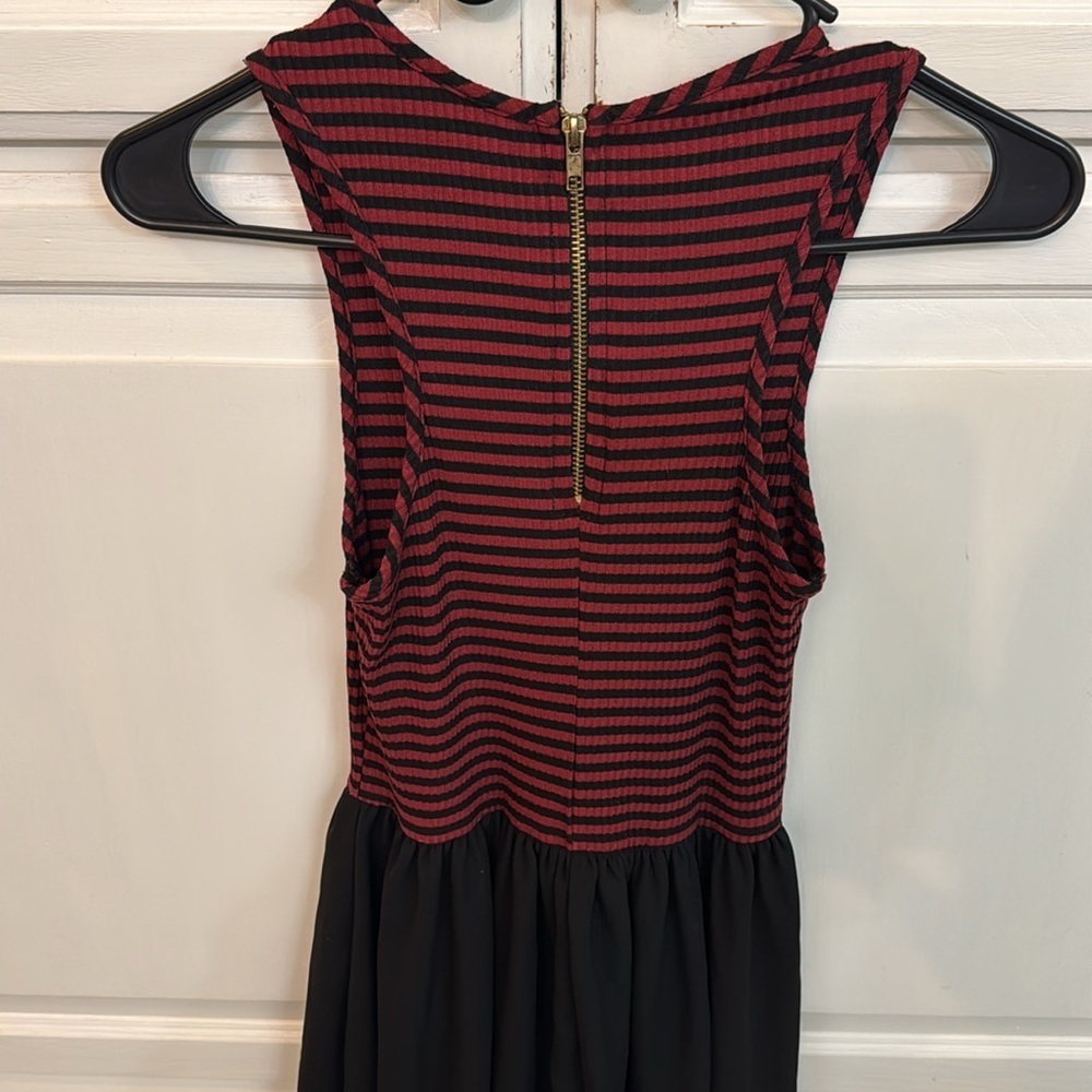 Rue21 Red and Black 90s Grunge Striped Dress. Y2K goth core Size S. - Picture 5 of 5